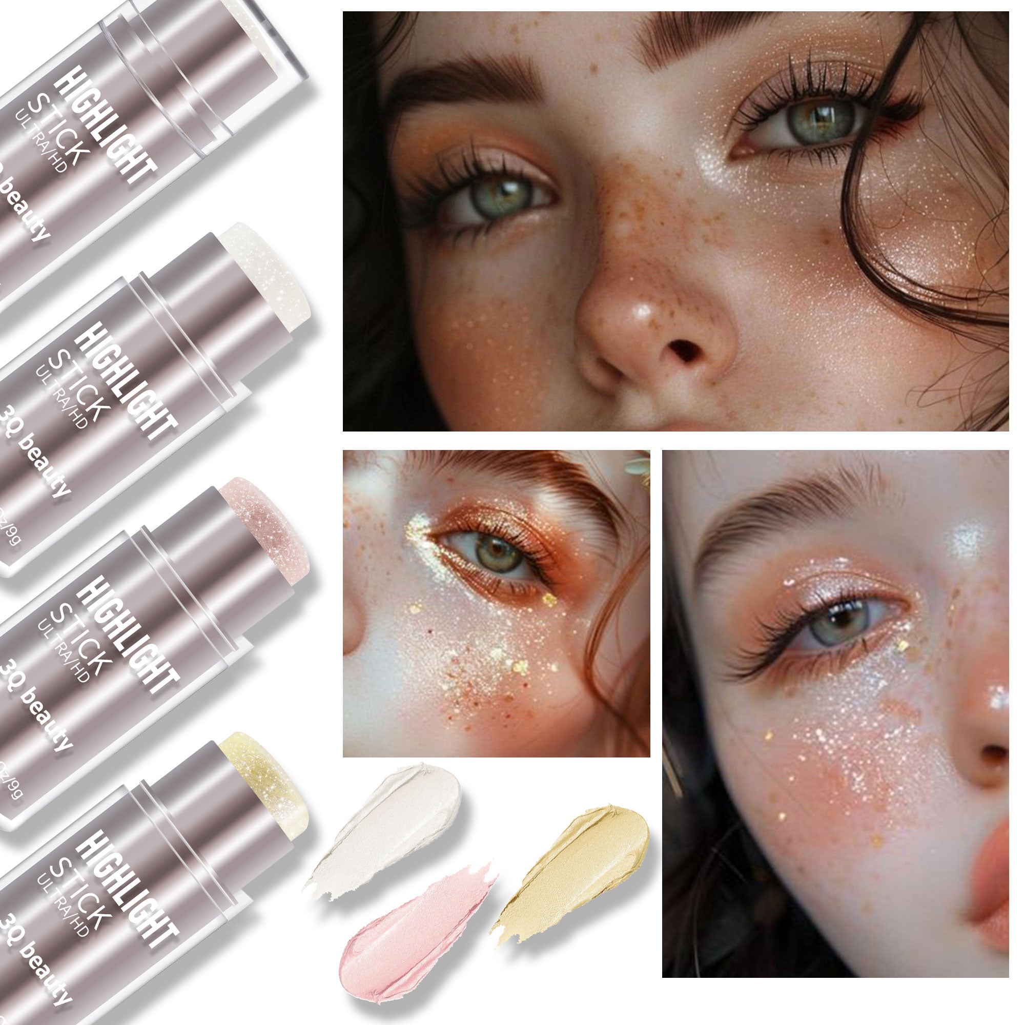 3Q Beauty 3-Color Highlighter & Bronzer