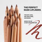 VKTUK 12 Shades Nude Lip Liner Set with Built-in Lip Brush
