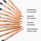 VKTUK 12 Shades Nude Lip Liner Set with Built-in Lip Brush