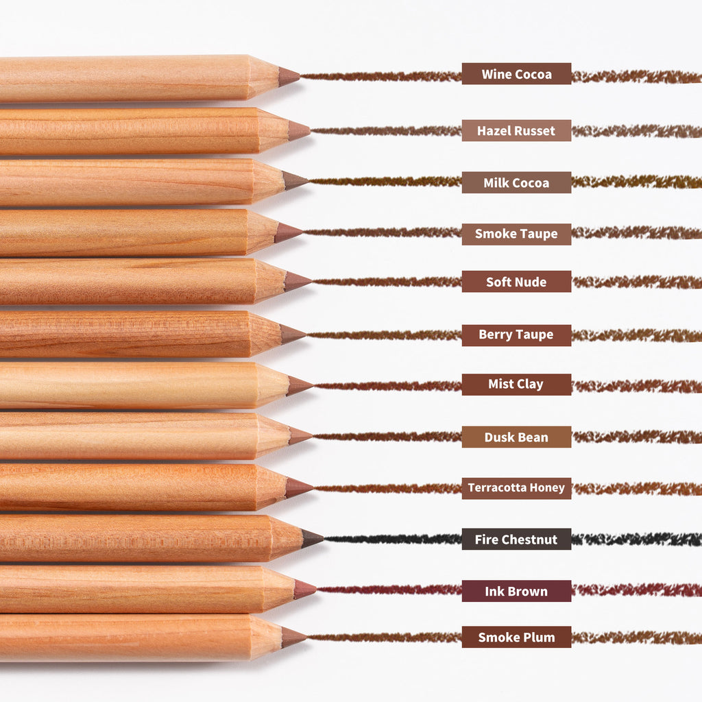 VKTUK 12 Shades Nude Lip Liner Set with Built-in Lip Brush
