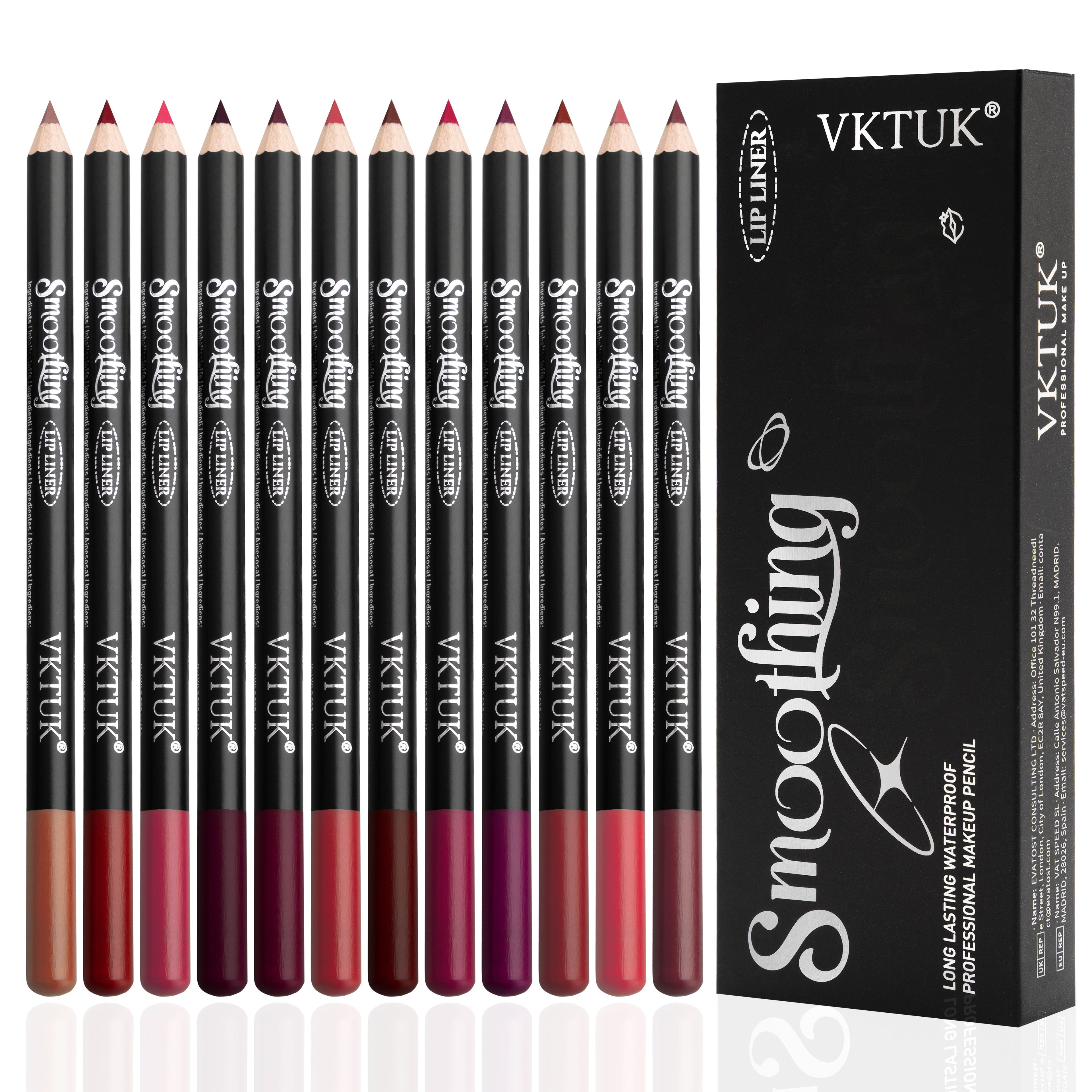 VKTUK 12-Piece Nude Color Lip Liner
