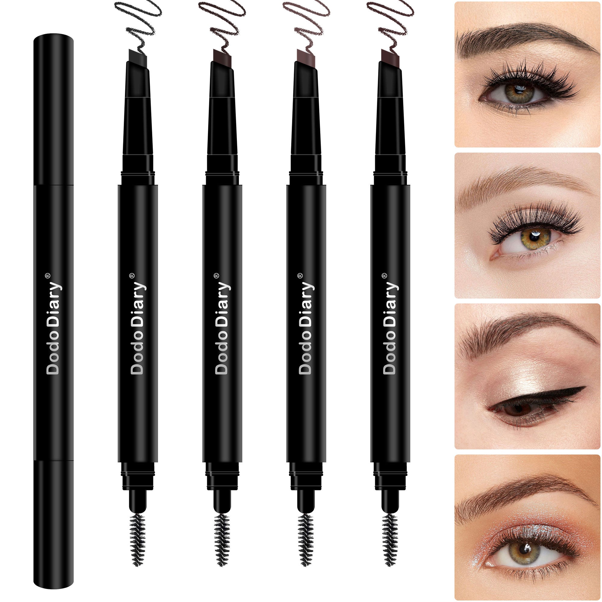Vktuk-4 Pack Double-Headed Eyebrow Pencils