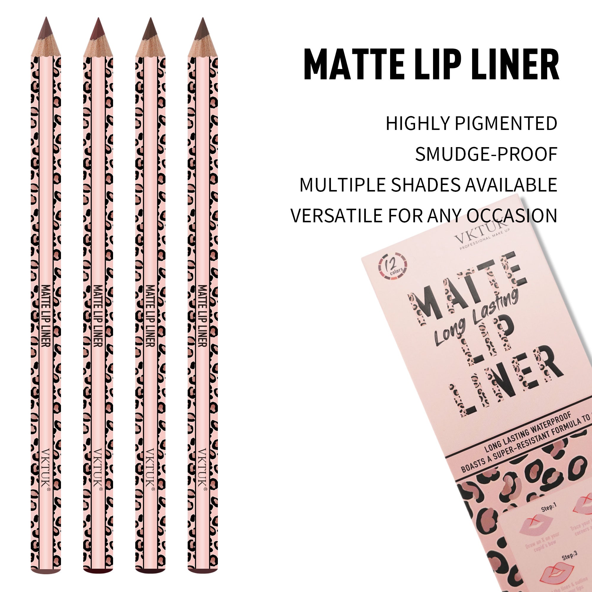 VKTUK 12-Piece Nude Color Lip Liner