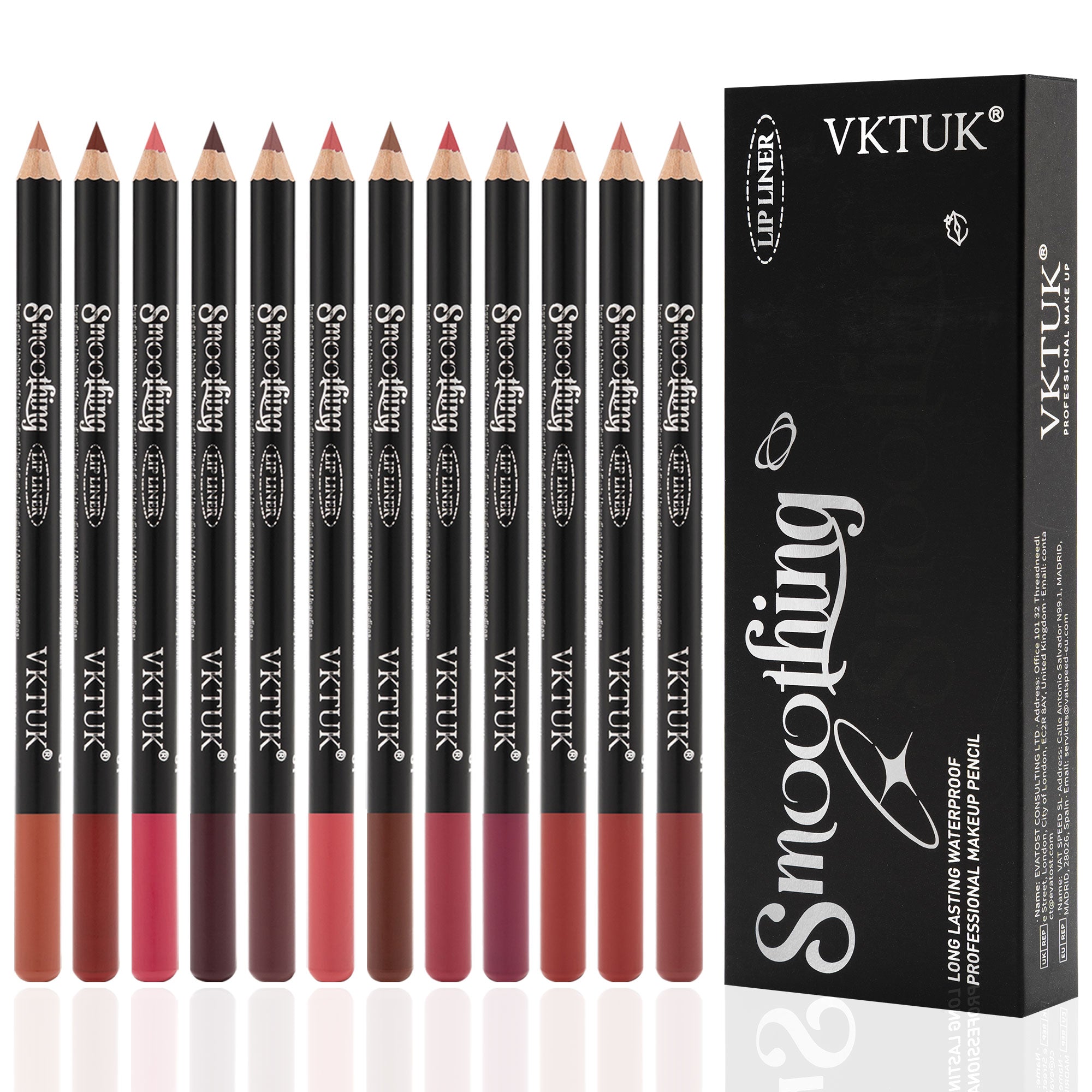 VKTUK 12-Piece Nude Color Lip Liner