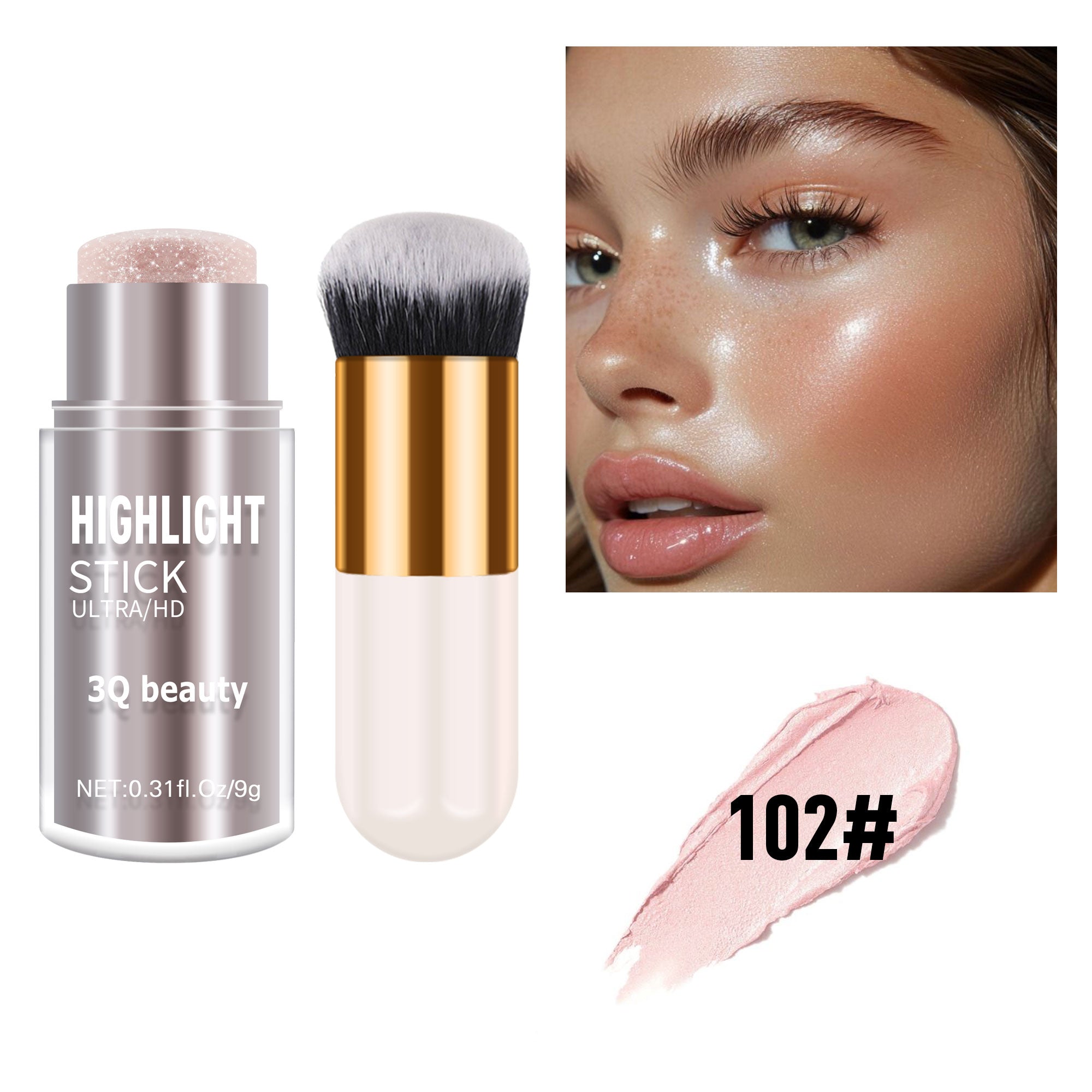 3Q Beauty 3-Color Highlighter & Bronzer