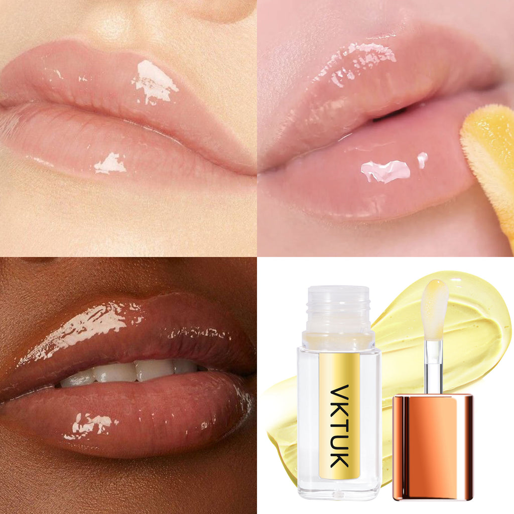VKTUK 6-Color Fruity Flavor Lip Oil Set for Women - Hydrating, Plumping, Non-Sticky, Shiny, Long-Lasting Moisturizing Lip Makeup Kit