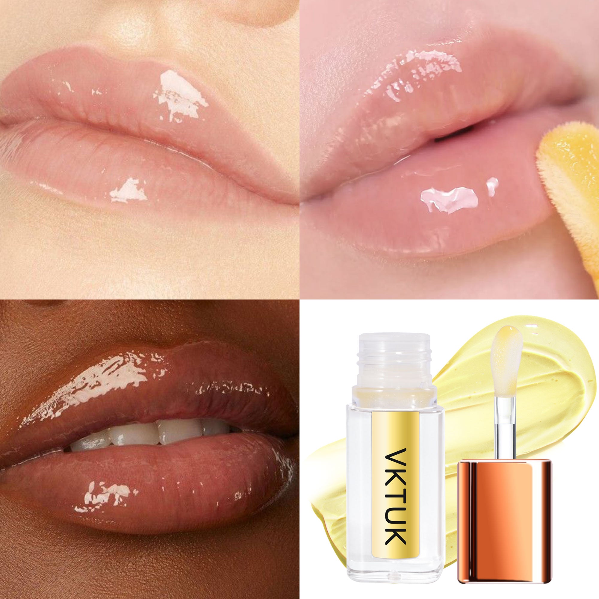 VKTUK 6-Color Fruity Flavor Lip Oil Set for Women - Hydrating, Plumping, Non-Sticky, Shiny, Long-Lasting Moisturizing Lip Makeup Kit