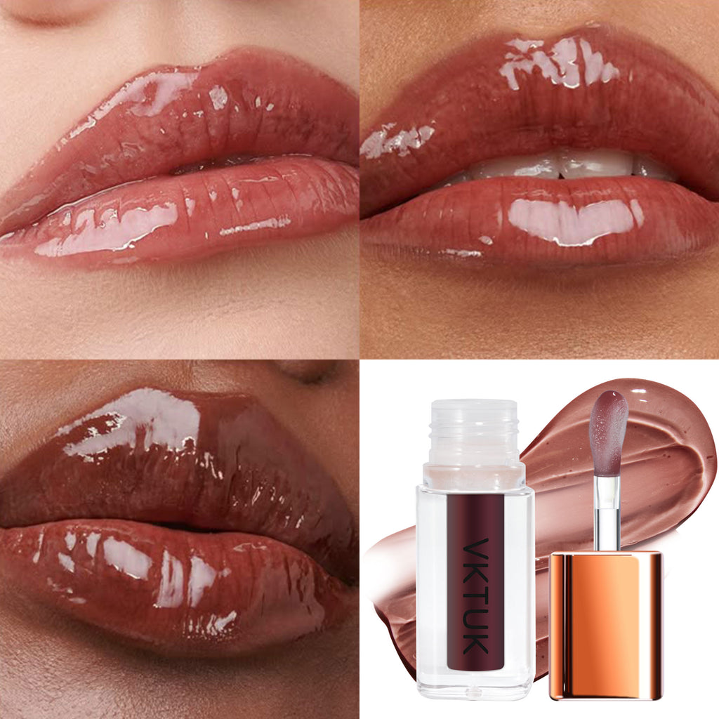 VKTUK 6-Color Fruity Flavor Lip Oil Set for Women - Hydrating, Plumping, Non-Sticky, Shiny, Long-Lasting Moisturizing Lip Makeup Kit