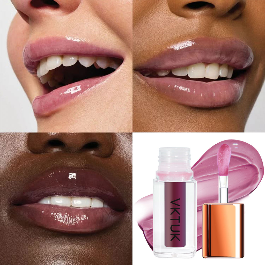 VKTUK 6-Color Fruity Flavor Lip Oil Set for Women - Hydrating, Plumping, Non-Sticky, Shiny, Long-Lasting Moisturizing Lip Makeup Kit