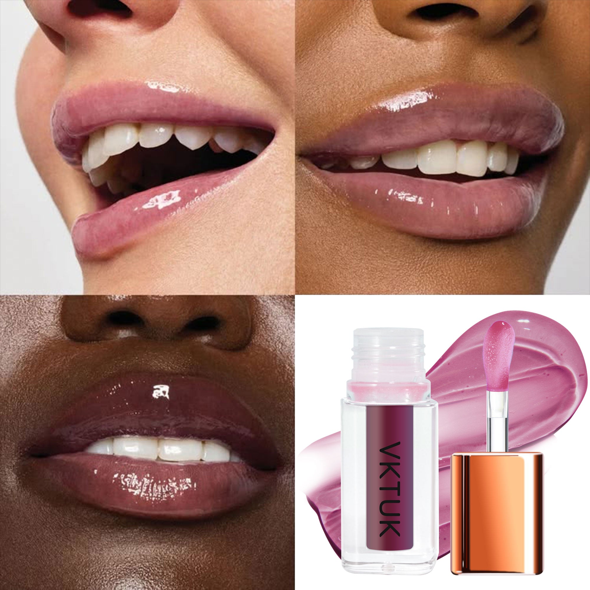 VKTUK 6-Color Fruity Flavor Lip Oil Set for Women - Hydrating, Plumping, Non-Sticky, Shiny, Long-Lasting Moisturizing Lip Makeup Kit