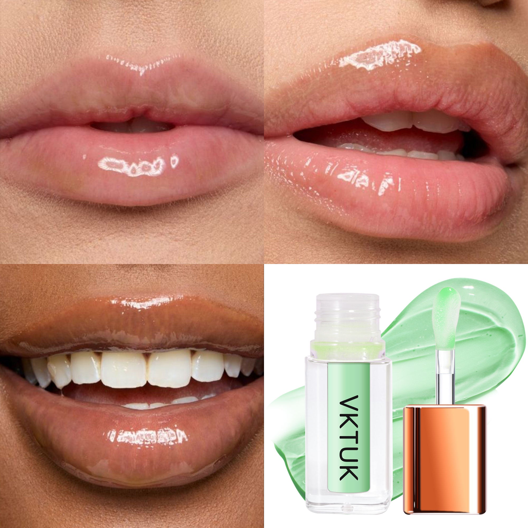 VKTUK 6-Color Fruity Flavor Lip Oil Set for Women - Hydrating, Plumping, Non-Sticky, Shiny, Long-Lasting Moisturizing Lip Makeup Kit