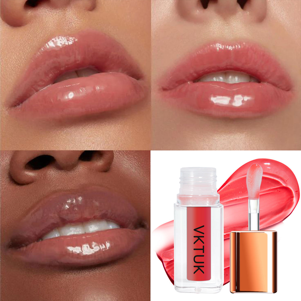 VKTUK 6-Color Fruity Flavor Lip Oil Set for Women - Hydrating, Plumping, Non-Sticky, Shiny, Long-Lasting Moisturizing Lip Makeup Kit