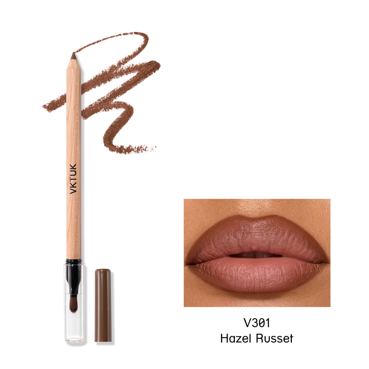 VKTUK 12 Shades Nude Lip Liner Set with Built-in Lip Brush