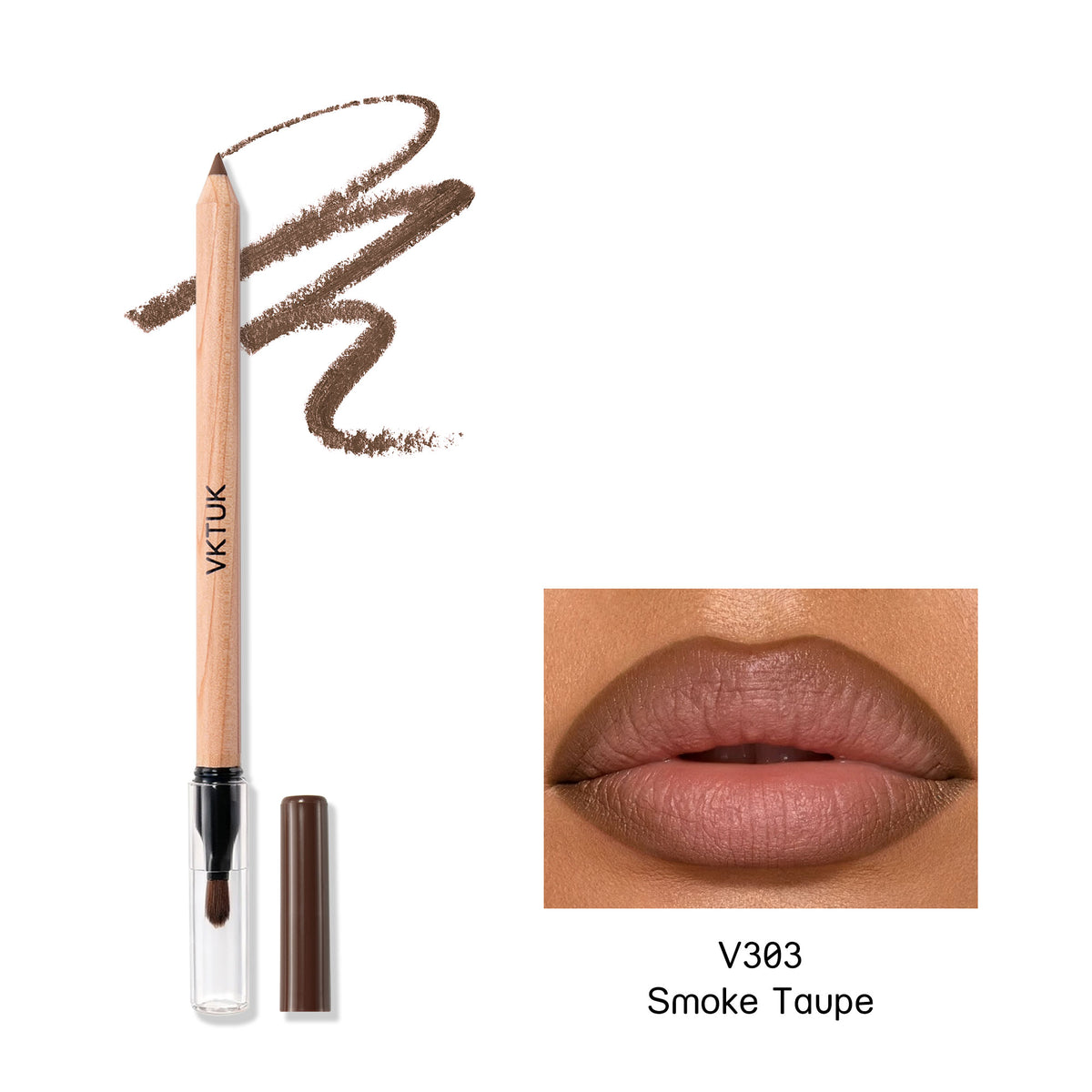 VKTUK 12 Shades Nude Lip Liner Set with Built-in Lip Brush