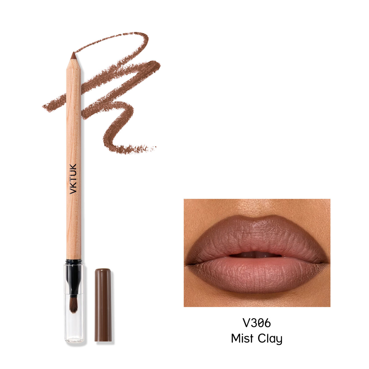 VKTUK 12 Shades Nude Lip Liner Set with Built-in Lip Brush