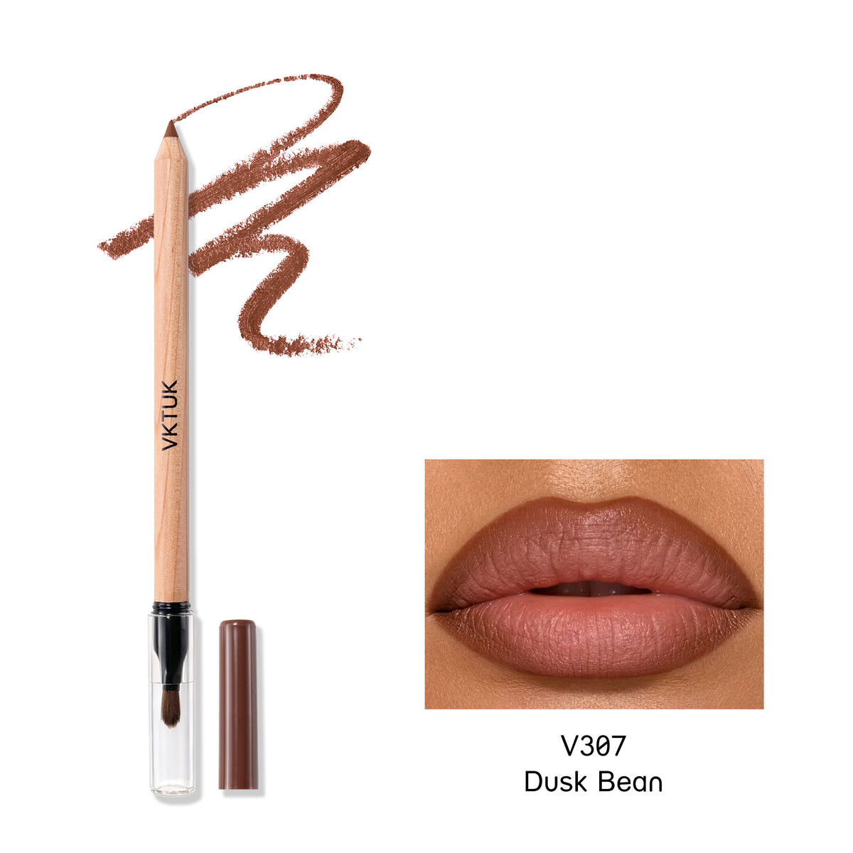 VKTUK 12 Shades Nude Lip Liner Set with Built-in Lip Brush