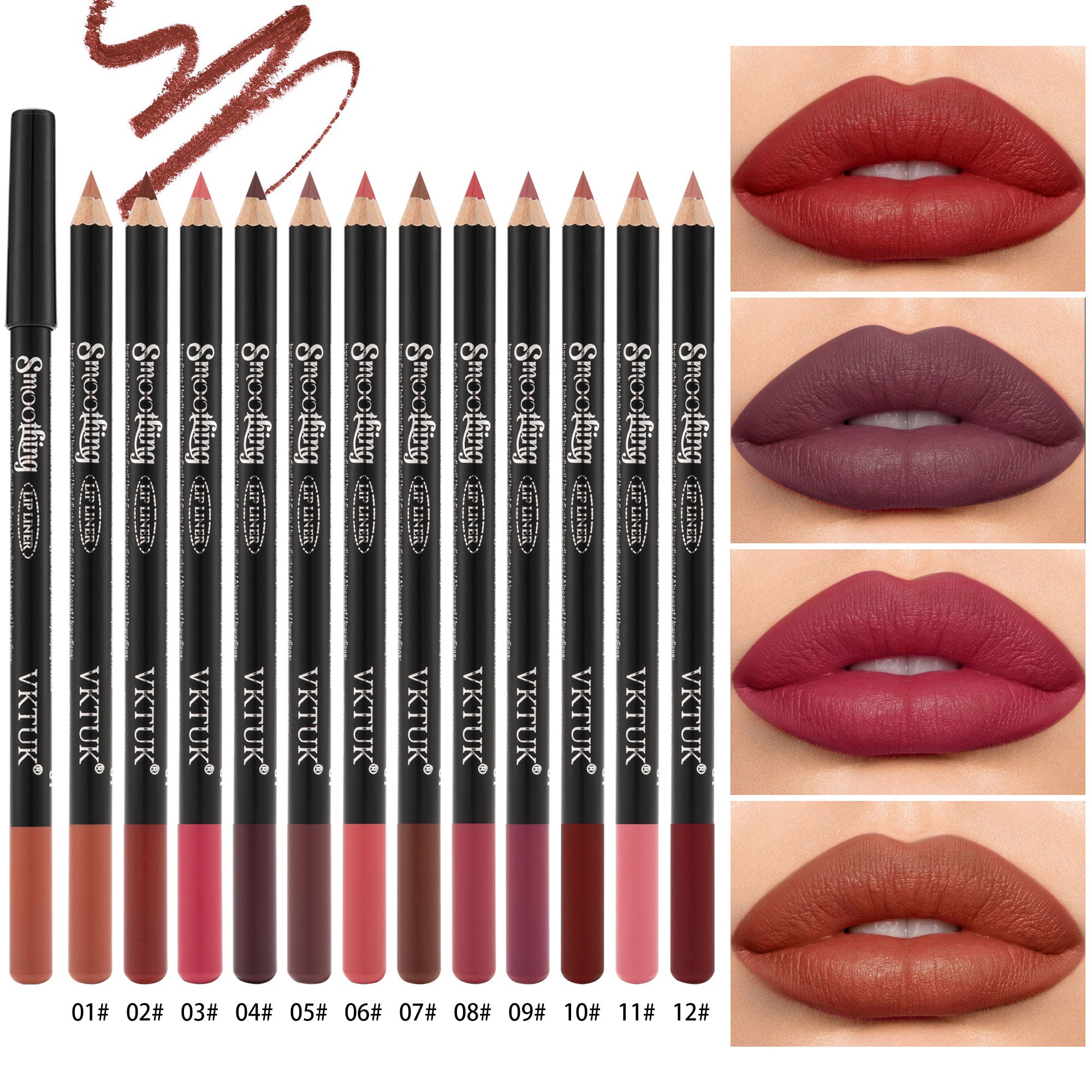 VKTUK 12-Piece Nude Color Lip Liner
