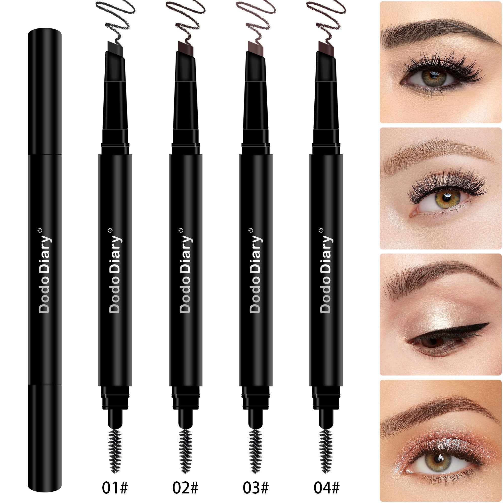 Vktuk-4 Pack Double-Headed Eyebrow Pencils