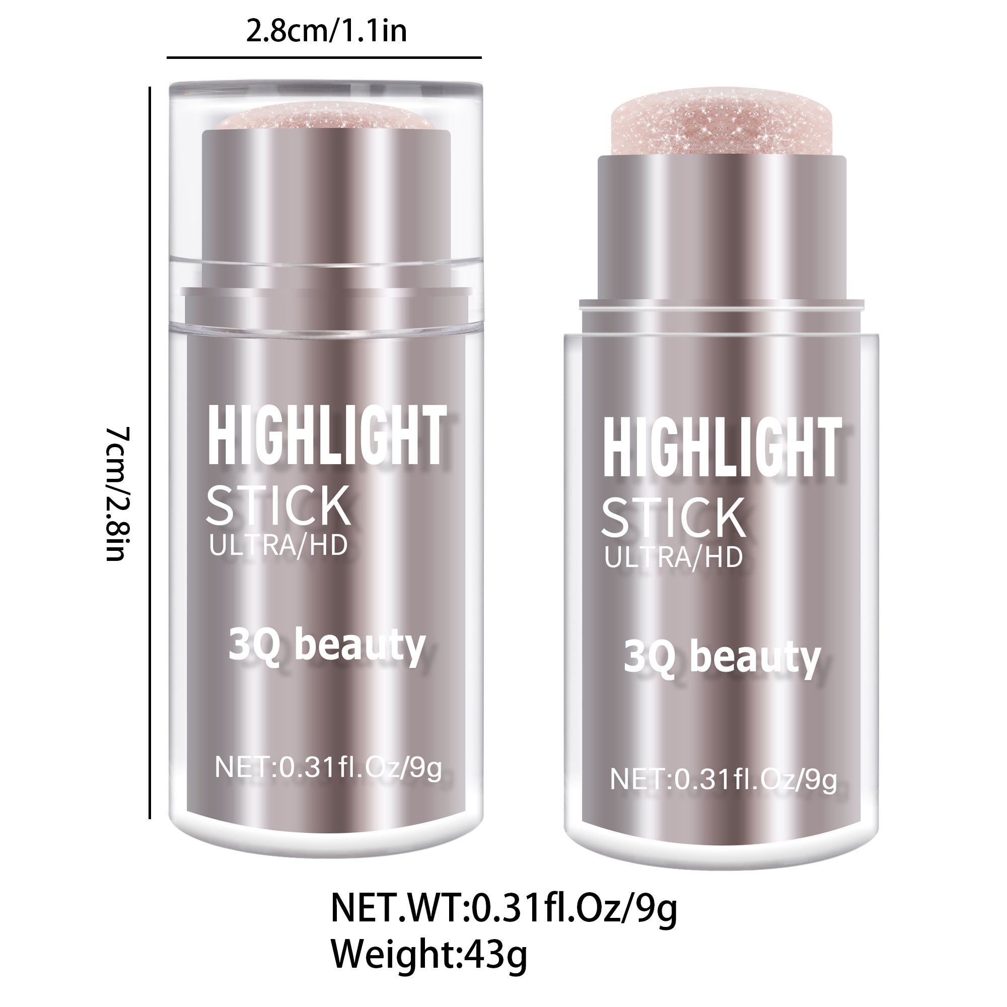 3Q Beauty 3-Color Highlighter & Bronzer
